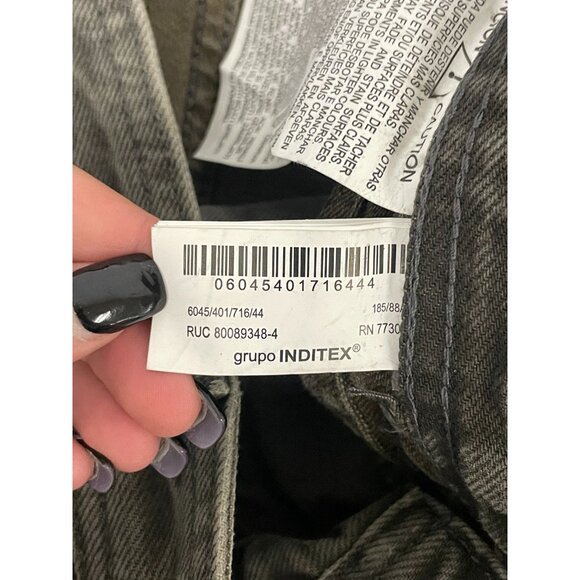 Zara Mens Baggy Jeans EU 44 US 34 Gray Faded Cotton Lyocell Blend 6045/401 NWT - Picture 11 of 16